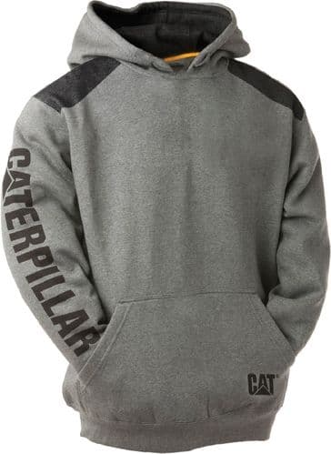 Caterpillar Logo Panel Hooded Sweatshirt Sweat Shirts Dark Heather Grey